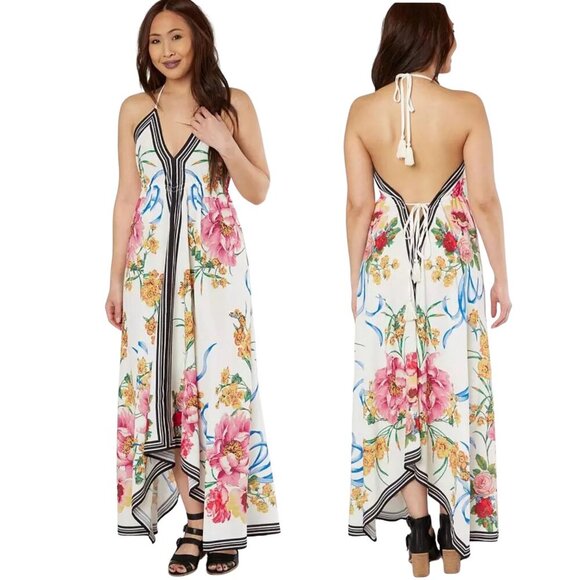 Womens Flying Tomato Gauze Halter Shark Tooth Hem Dress - Size Small - Picture 2 of 10